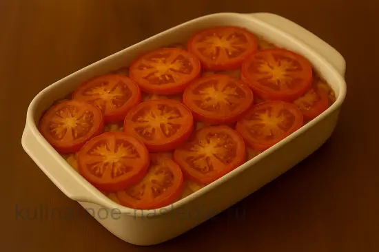 Запеканка с картофелем, рисом и курицей в овощах - шаг 9 (изображение)