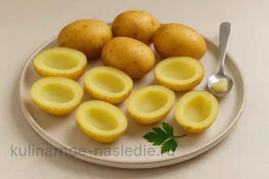 Фаршированный картофель с курицей и сырной шапочкой - шаг 1 (изображение)