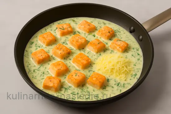 Макароны с кетой в сливочном соусе - шаг 3 (изображение)