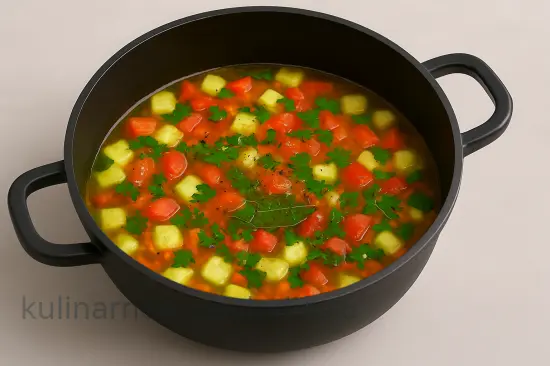 Овощной суп с кабачками и помидорами - шаг 4 (изображение)