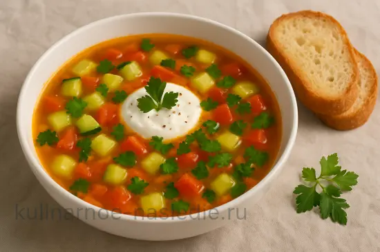 Овощной суп с кабачками и помидорами - шаг 5 (изображение)