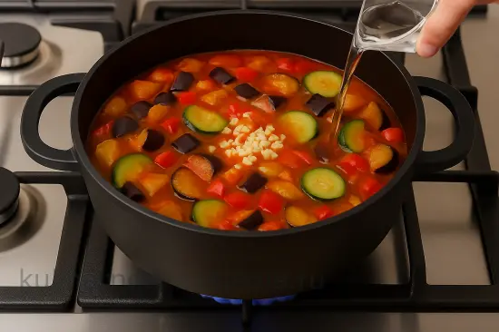 Салат из баклажанов и огурцов в томатном соусе на зиму - шаг 4 (изображение)