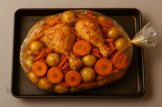 Курица в рукаве с картошкой и розмарином - шаг 7 (изображение)