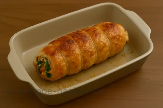 Сочный куриный рулет с беконом, сыром и щавелем - шаг 3 (изображение)