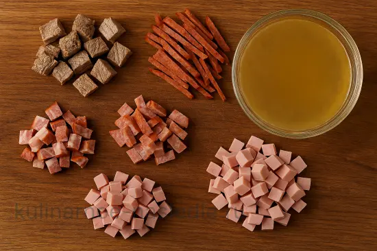 Сборная мясная солянка с колбасой и копчёностями - шаг 1 (изображение)