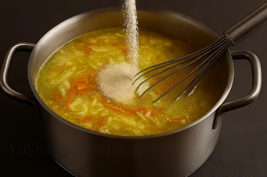 Куриный суп с манкой и морковкой по-корейски - шаг 5 (изображение)