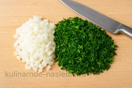 Карбонад с сырно-зеленой начинкой в духовке - шаг 1 (изображение)