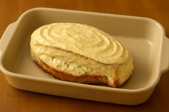 Карбонад с сырно-зеленой начинкой в духовке - шаг 7 (изображение)