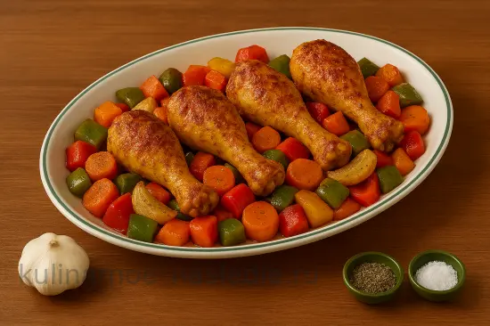 Куриные ножки с овощами и куркумой, запечённые в духовке - шаг 6 (изображение)