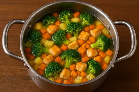 Сырный крем-суп с брокколи и курицей - шаг 4 (изображение)