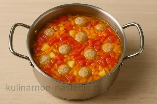 Суп с фрикадельками и овощами - шаг 4 (изображение)