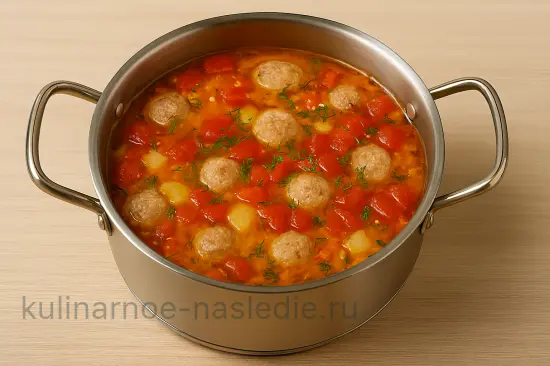 Суп с фрикадельками и овощами - шаг 5 (изображение)
