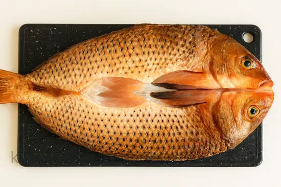 Карп запеченный по-кубански с сыром и помидорами - шаг 3 (изображение)