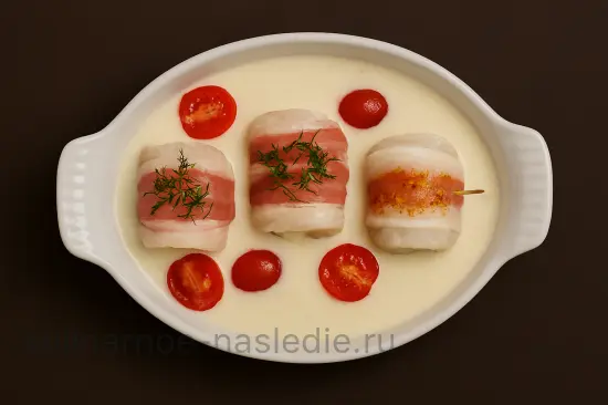 Минтай в сливочном соусе запеченный в духовке - шаг 4 (изображение)