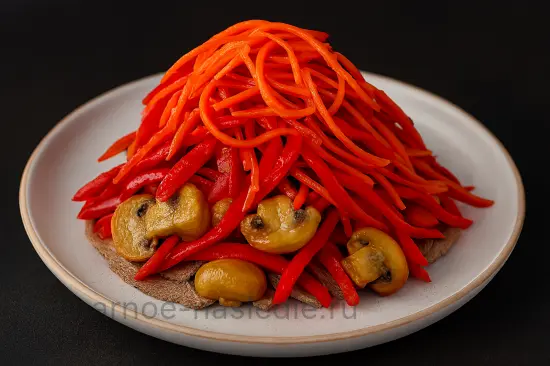 Мясной салат с грибами - шаг 4 (изображение)