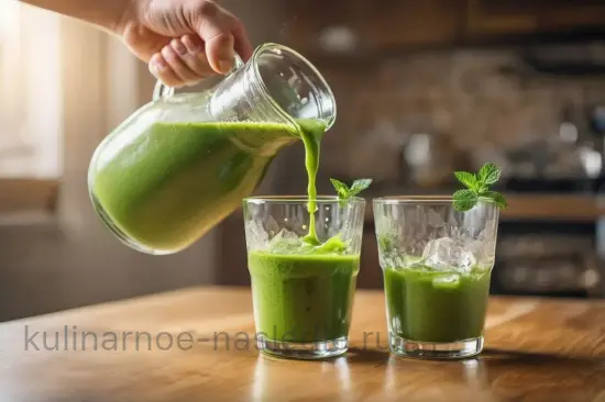 Зелёный смузи с киви, шпинатом и яблочным соком - шаг 4 (изображение)