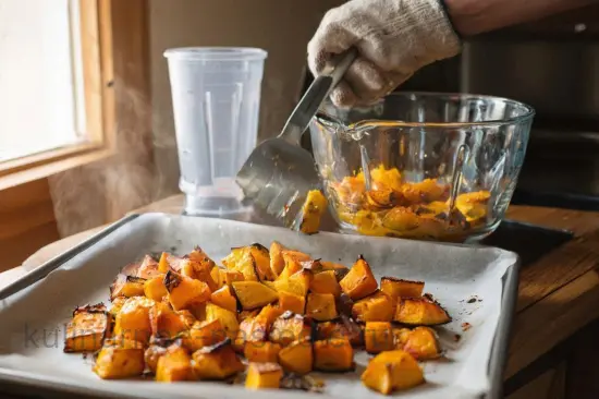 Тёплый смузи из запечённой тыквы с кокосовым молоком и специями - шаг 2 (изображение)