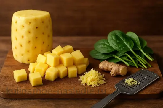 Очищающий смузи с ананасом и имбирем - шаг 1