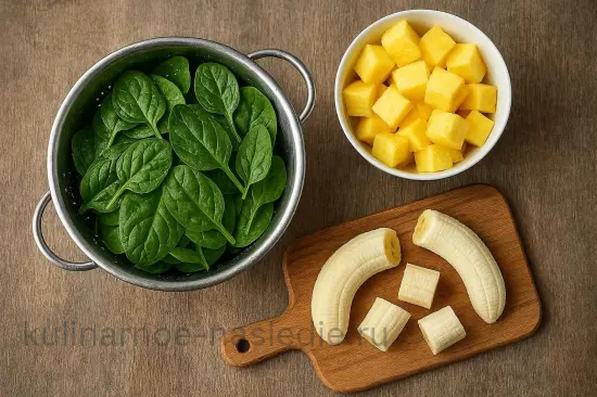 Полезный смузи со шпинатом и ананасом - шаг 1