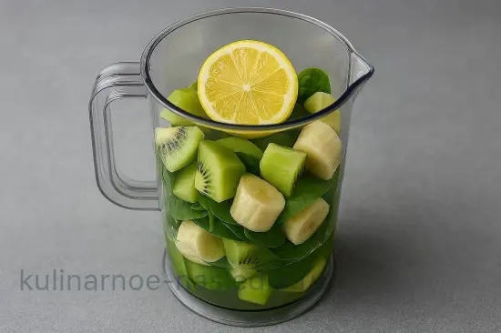 Зеленый смузи с киви и шпинатом - шаг 2