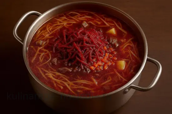 Классический красный борщ с мясом и капустой - шаг 5. Соединение ингредиентов