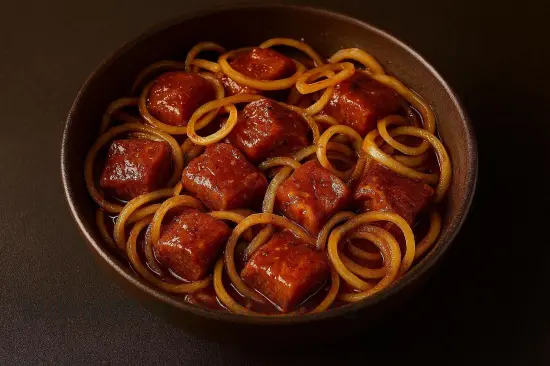 Шашлык из свинины в медово-горчичном маринаде - шаг 3. Подготовка лука и маринование