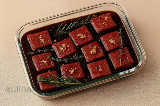 Шашлык из говяжьей вырезки с красным вином и трюфельным маслом - шаг 3 (изображение)