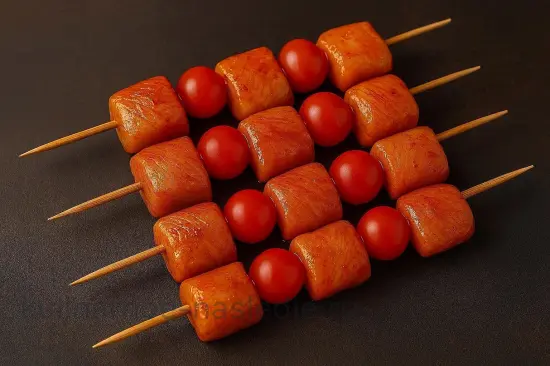 Куриный шашлык в маринаде (сочный, мягкий и ароматный) - шаг 5. Нанизывание мяса