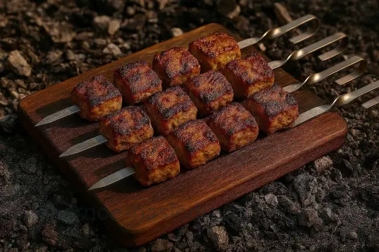 Шашлык из баранины с йогуртовым маринадом и зирой - шаг 5. Жарка на углях