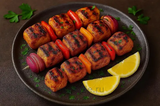 Шашлык из курицы в медово-горчичном маринаде с карри - шаг 6. Подача