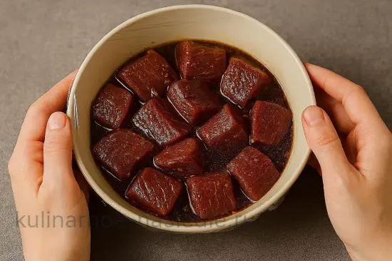 Шашлык из говядины в соево-медовом маринаде - шаг 3 (изображение)