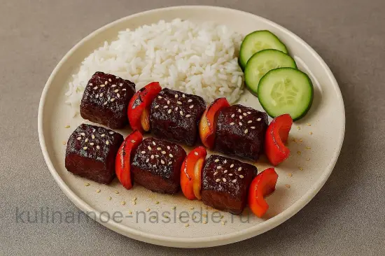 Шашлык из говядины в соево-медовом маринаде - шаг 6 (изображение)