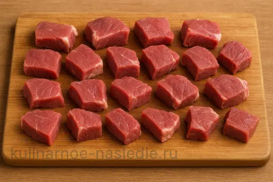 Шашлык из баранины с зирой и луком - шаг 1. Подготовка мяса