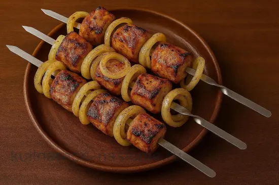 Шашлык из свинины в минералке с луком и специями - шаг 6. Нанизывание и жарка