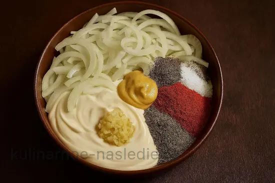 Маринад для шашлыка с майонезом, луком и специями - шаг 2 (изображение)