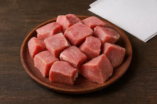 Классический шашлык из свинины в уксусно-луковом маринаде - шаг 1. Подготовка мяса