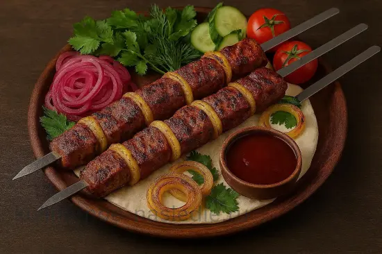 Классический шашлык из свинины в уксусно-луковом маринаде - шаг 7. Подача