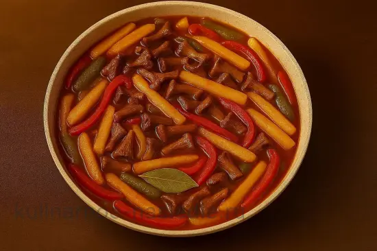 Азу с лесными грибами и перцем в томатной подливе - шаг 6