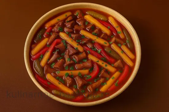 Азу с лесными грибами и перцем в томатной подливе - шаг 7