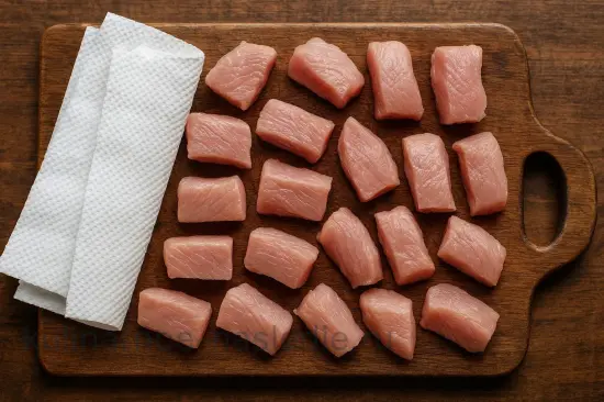 Азу из индейки с солёными огурцами и картофелем на сковороде - шаг 1