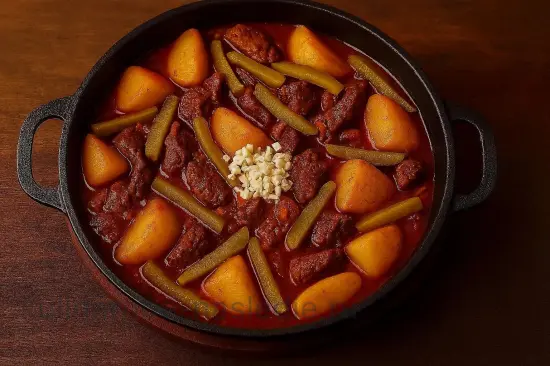 Азу с говядиной и картофелем на сковороде - шаг 6