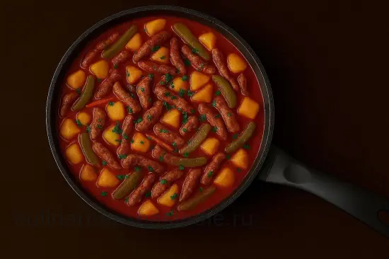 Азу по-татарски из свинины с солеными огурцами - шаг 7