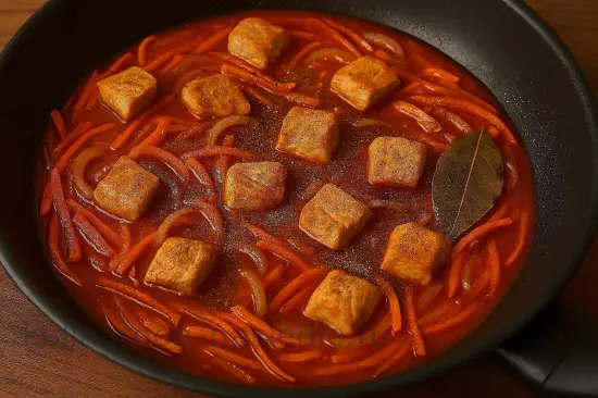 Азу из индейки с картофелем и солеными огурцами - шаг 4