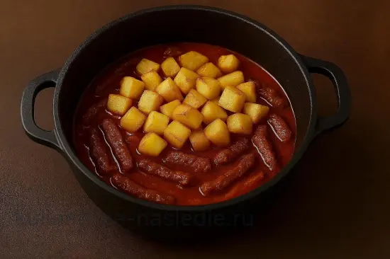 Азу по-татарски с говядиной и солеными огурцами - шаг 5