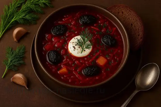 Украинский борщ с уткой и черносливом - шаг 10