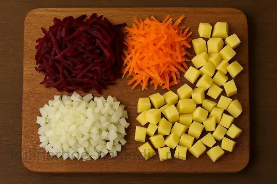 Классический борщ со свеклой - шаг 1