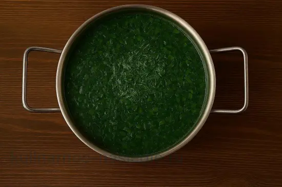 Зеленый борщ с щавелем - шаг 6. Добавление укропа и специй