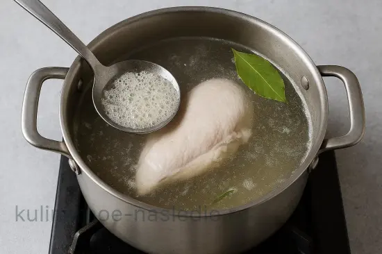 Борщ с курицей и капустой - шаг 1. Приготовление куриного бульона