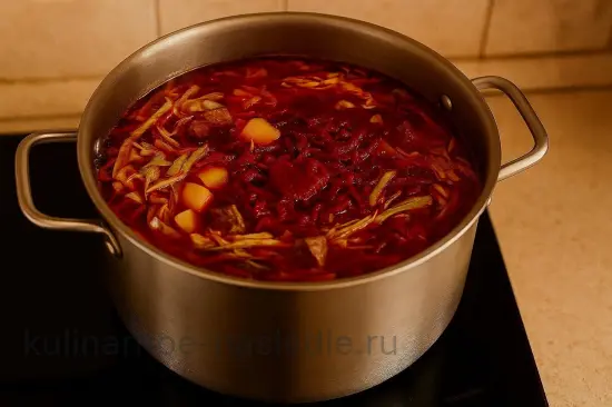 Классический украинский борщ с мясом и свеклой - шаг 6 (изображение)