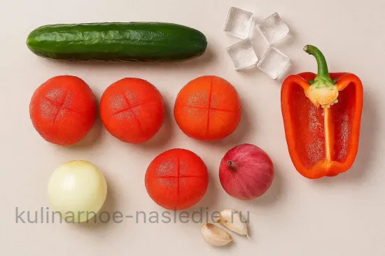 Классический гаспачо по-андалузски с томатами и перцем - шаг 1 (изображение)